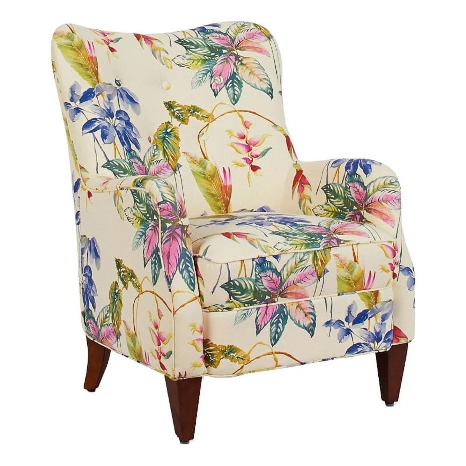 Brika Home 18'' Polyester Fabric Upholstered Arm Chair in Off White