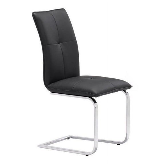 Brika Home Faux Leather Dining Chair in Black