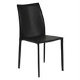 thumbnail image 1 of Brika Home Leather Stackable Dining Side Chair in Black, 1 of 3