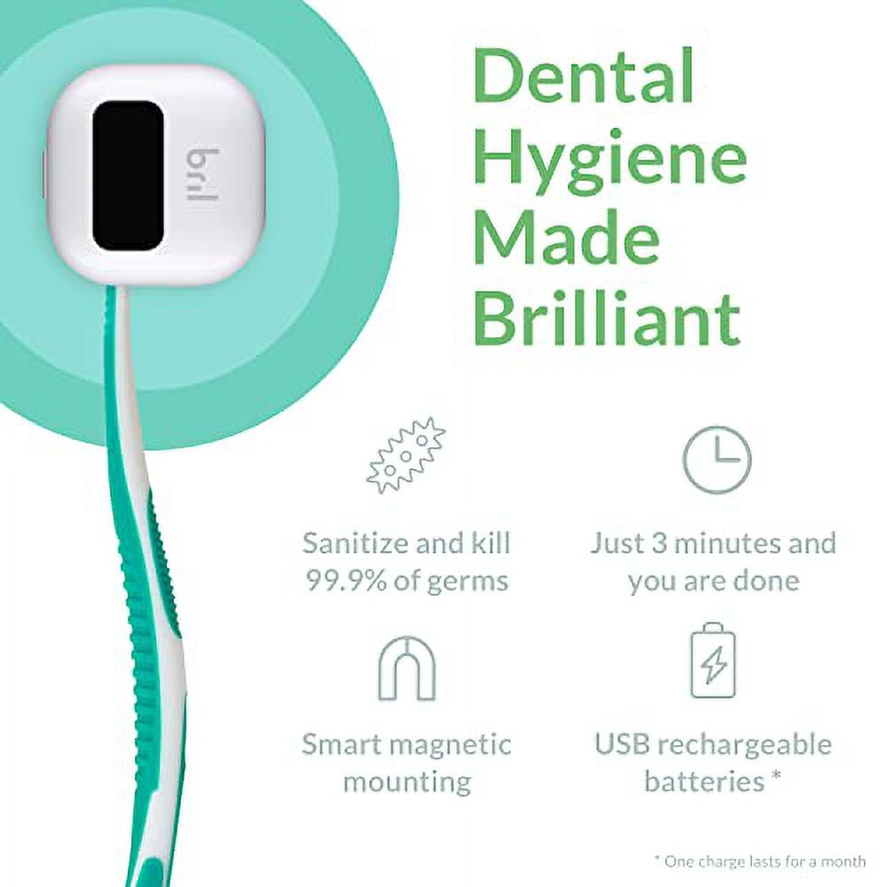 Bril UV-C Toothbrush Sanitizer, Portable Sterilizer, Cover, Holder, and ...