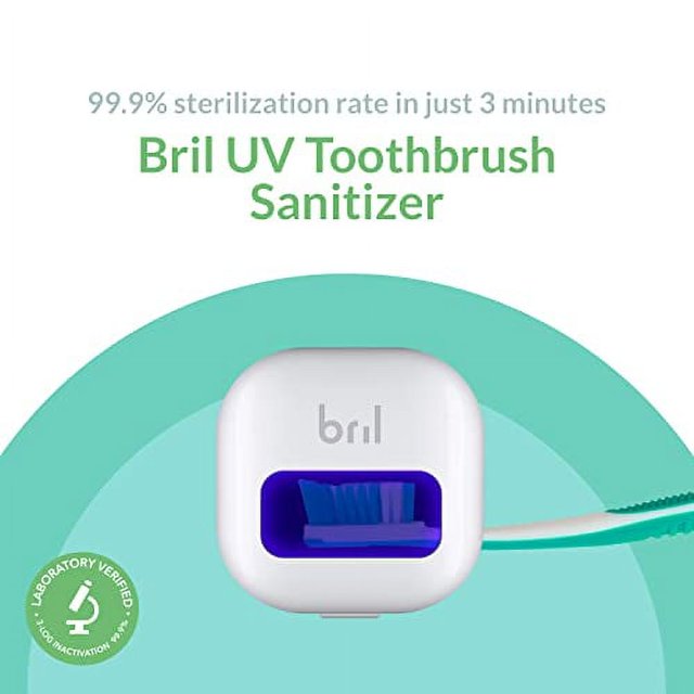 Bril UVC Toothbrush Sanitizer, Portable Sterilizer, Cover, Holder, and