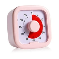 BrilhoGlee 60 Minute Visual Timer, Countdown Desk Timer for Kids and Adults Office Desk, Classroom Visual Timer with Silent Operation, Kitchen Timer for Cooking (Pink)