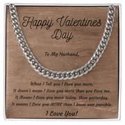 BrillanceAura Cuban Style Stainless Steel Necklace Valentines Day Gift for Men, Husband, Him