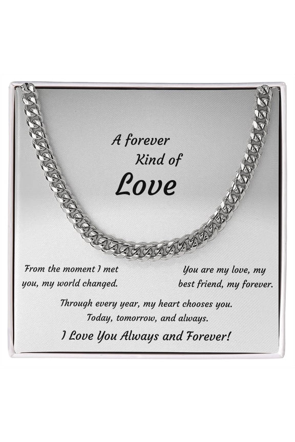 Jewelry Gift for Husband, Boyfriend, Stainless Steel Cuban Necklace