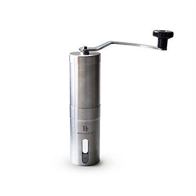 Manual Coffee Grinder with Stainless Steel Burr - All Metal - Adjustable for Espresso, Drip Coffee, French Press - Portable Hand Coffee Grinder for