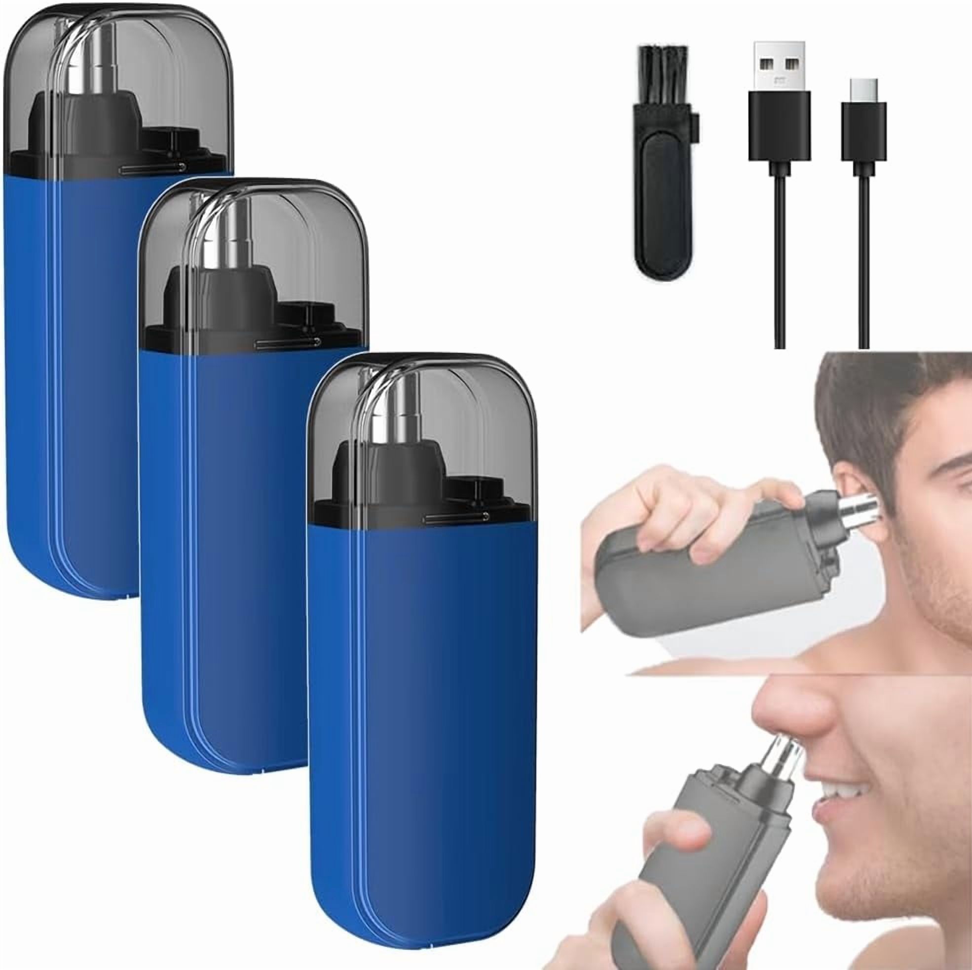 Tondeuse Nez Et Rasoir électrique Portable Rechargeable - 2 En 1 - Mini Format Capsule - Neuf