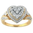 thumbnail image 1 of Brilliance Fine Jewelry 0.10ct (K I3) Round Diamond Cluster ring in Yellow Gold plated Sterling Silver, 1 of 1