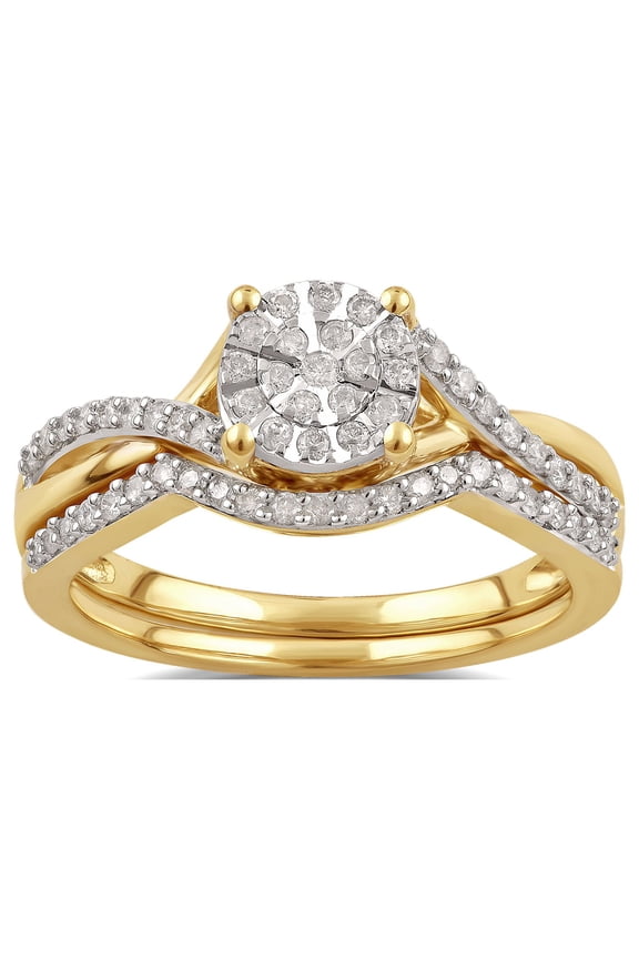 1/3 Carat Round Diamond Composite Women's Bridal Set in 10K Yellow Gold (I-J, I2-I3)