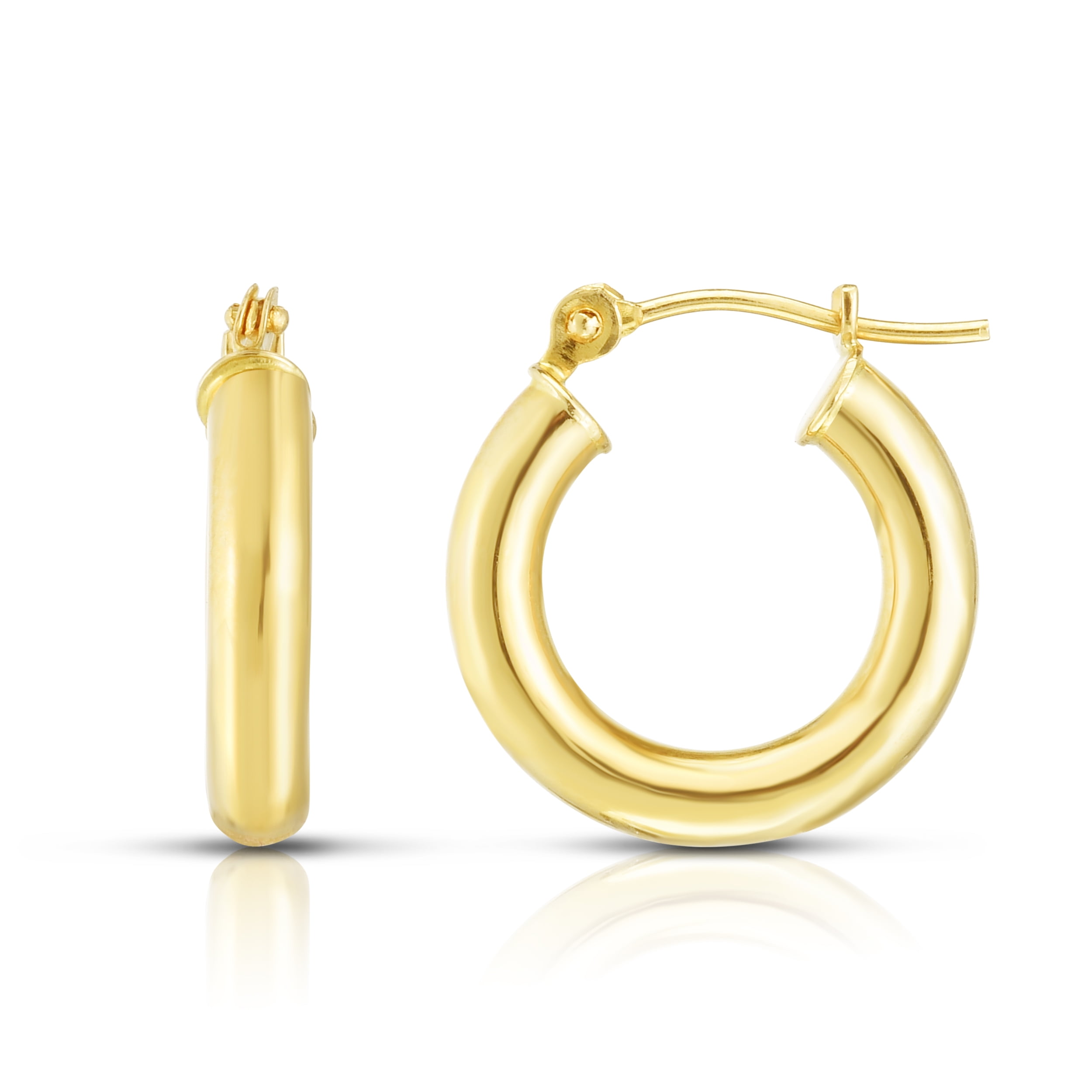 Brilliance 14KT Yellow Gold 15mm Hoop Earrings for Adults