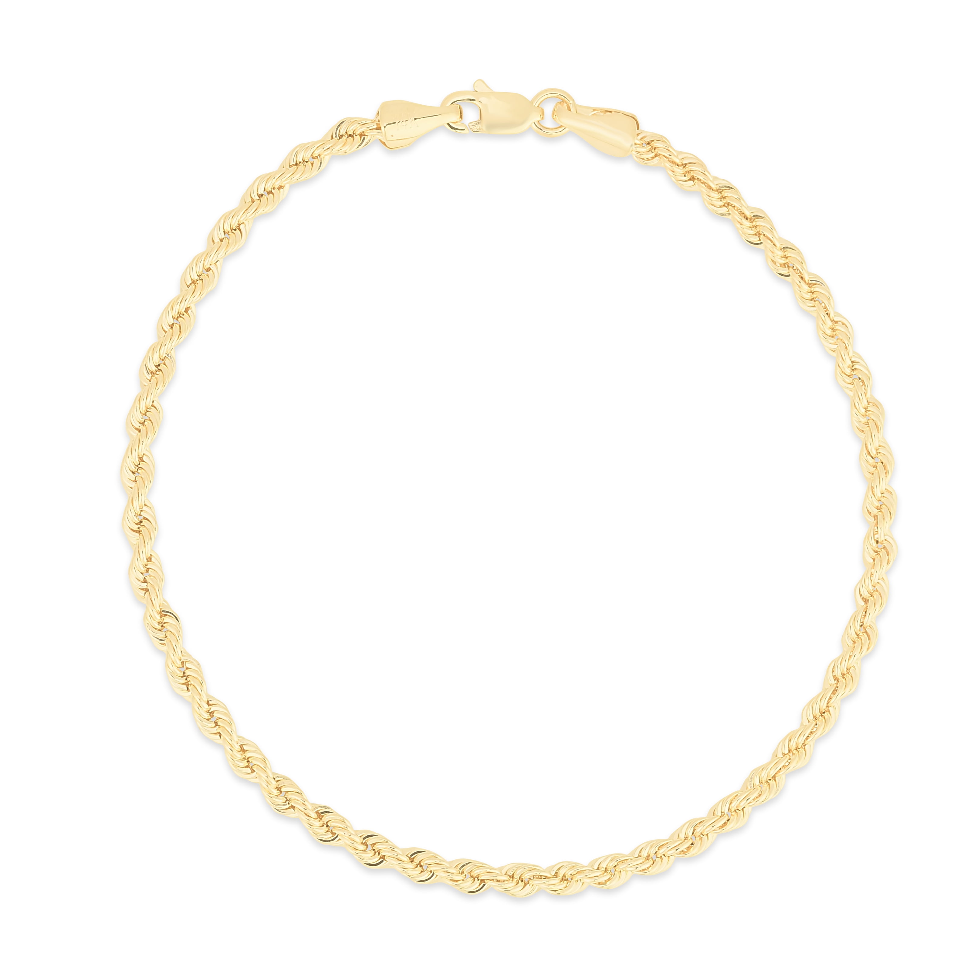 BRILLIANCE FINE JEWELRY Brilliance 14KT Yellow Gold 7.5" Rope Bracelet