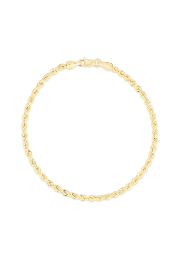 Brilliance 14KT Yellow Gold 7.5" Rope Bracelet