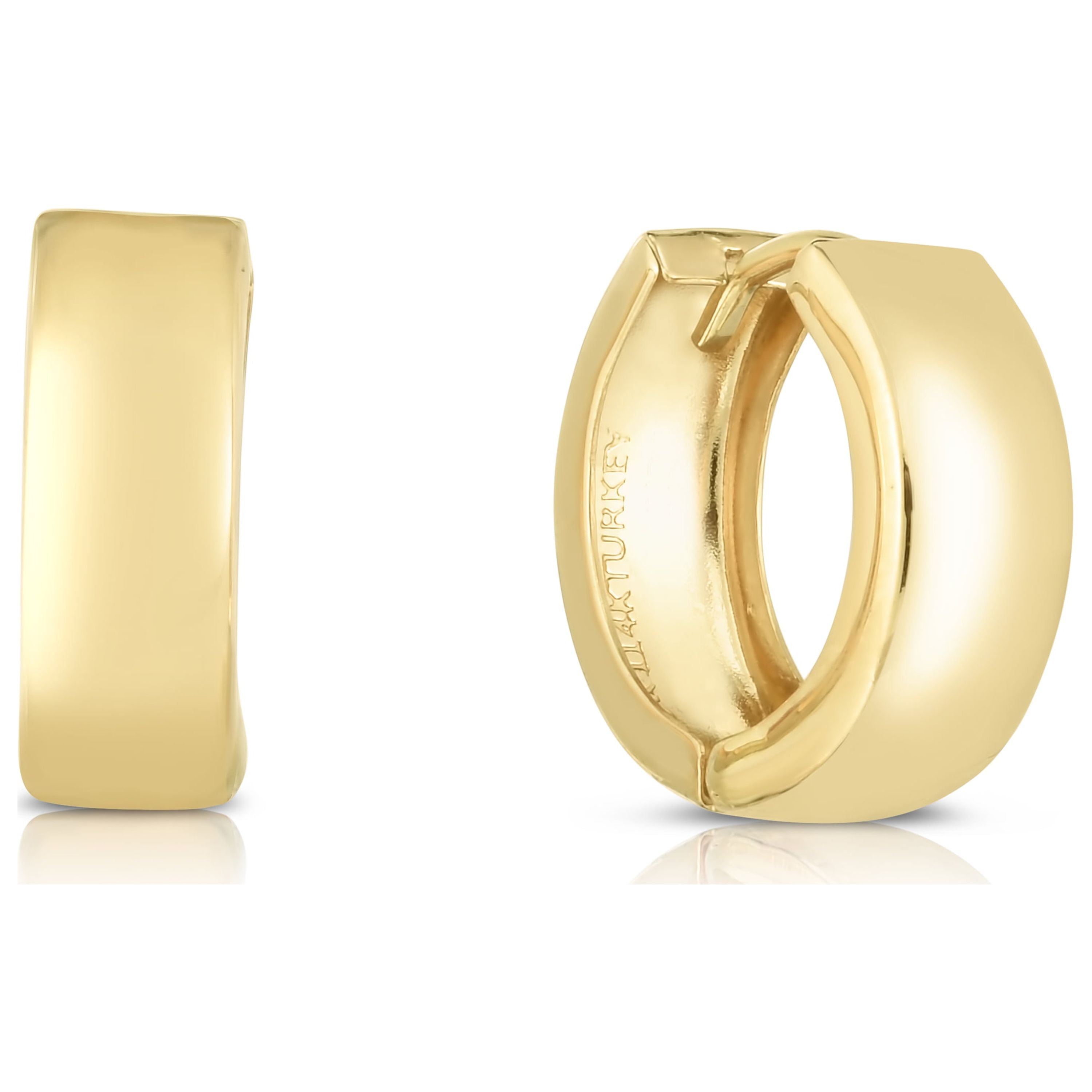 Brilliance 14KT Yellow Gold High Polished Huggies Earrings for Adults