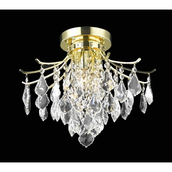 Brilliance 3 Light Flush Mount in Gold