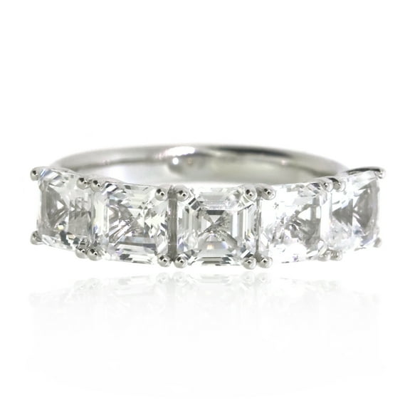 Brilliance 925 Sterling Silver Created White Sapphire Band Ring