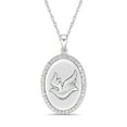 thumbnail image 1 of Brilliance 925 Sterling Silver Simulated White Diamond Pendant with 18" Chain, 1 of 4