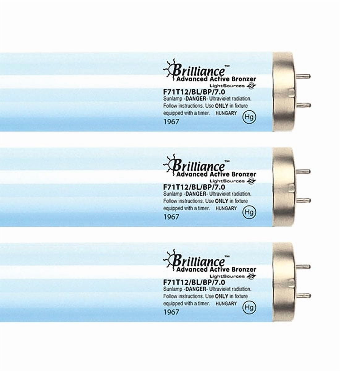 Brilliance Active Bronzer F71T12 7.0% 100-120W Bipin Tanning Lamps - Bronzing Bulbs - 8 Pack Box