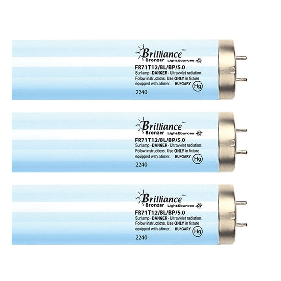 Brilliance Advanced Bronzer FR71T12 5.0% 100-120W Bipin Reflector Tanning Lamps - Bronzing Bulbs! - 12 Pack