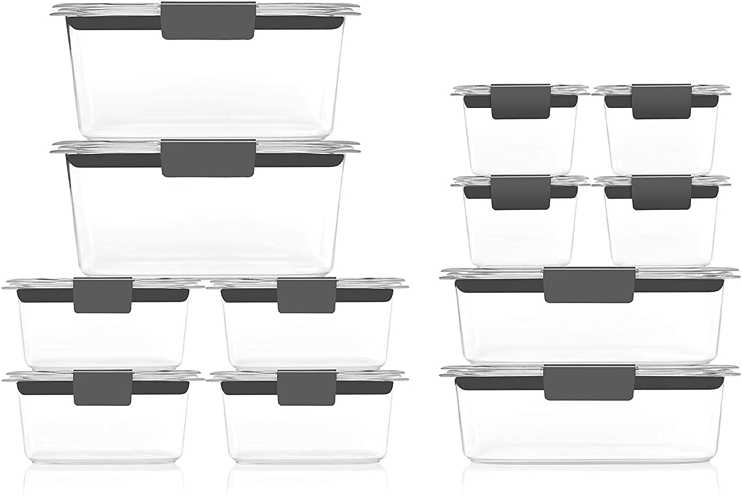 Brilliance BPA-Free Airtight Food Storage Containers, 24-Piece Set for Meal Prep and Leftovers