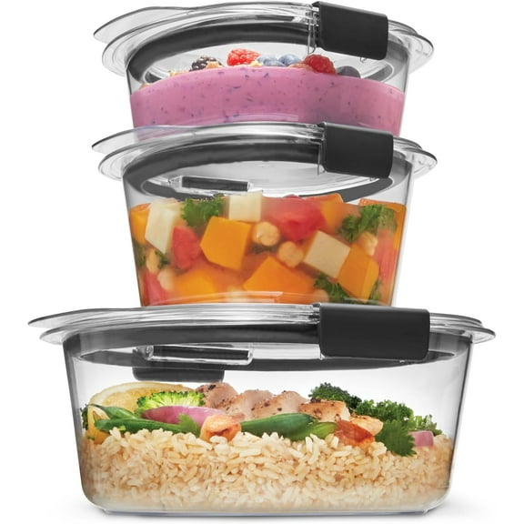 Brilliance BPA-Free Food Storage Containers Multi Pack, 1.3 Cup Plastic Containers with Lids, 5 Pack, Leak Proof, Microwave & Dishwasher Safe