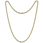 BRILLIANCE FINE JEWELRY Brilliance Diamond Cut Rope Chain Necklace, Sterling Silver, gold plated