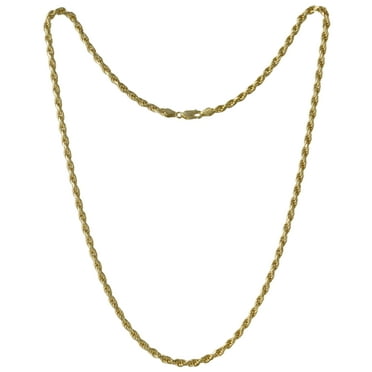 Brilliance Diamond Cut Rope Chain Necklace, Sterling Silver, gold plated