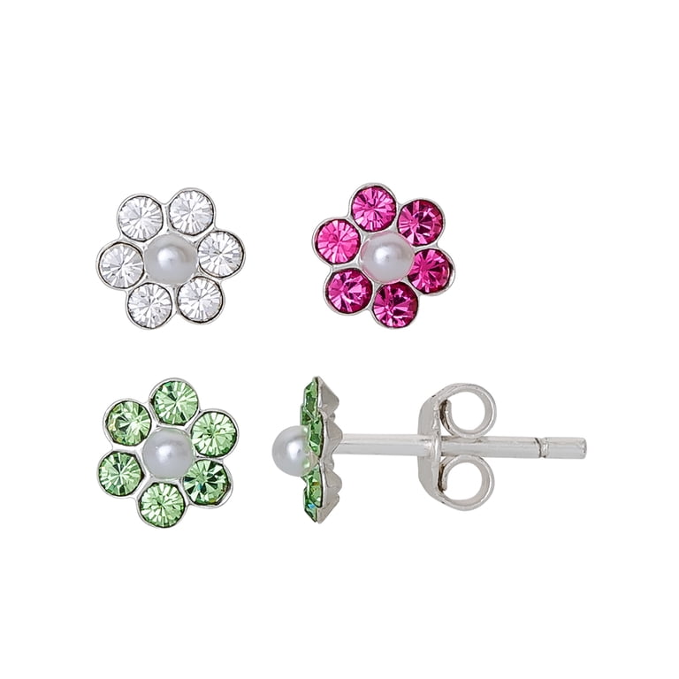 Reffeer Sterling Silver Flower Stud Earrings For Women - 1.2 Cm Diameter, S925, Hypoallergenic