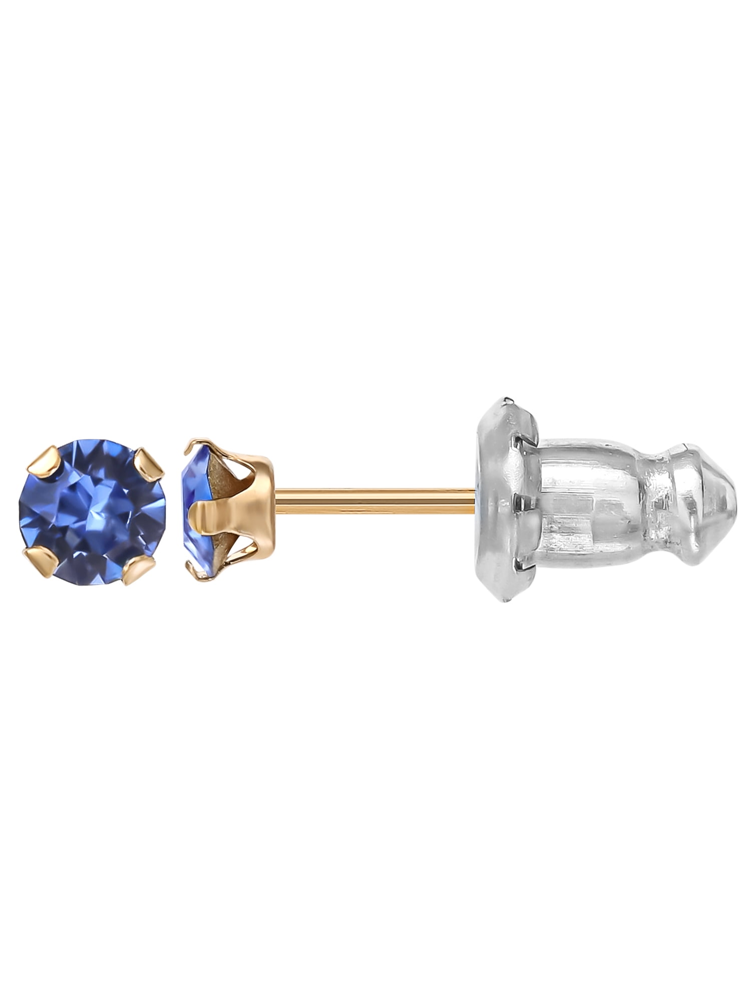 Brilliance Fine- Girl’s/Tween 14K Yellow Gold September Crystal Stud Earrings