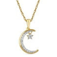 thumbnail image 1 of Brilliance Fine Jewelry 0.1 Carat Diamond Crescent Moon And Star Pendant in 10K Yellow Gold, 1 of 1