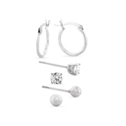 Brilliance Fine Jewelry 0.43 ct Round Cubic Zirconia Earring Set in Sterling Silver