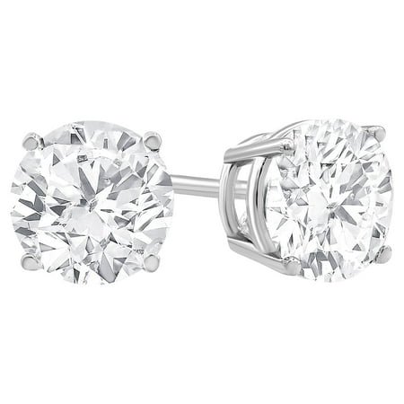 Brilliance Fine Jewelry 0.75 Carat T.W. Diamond Stud Earring in 14K White Gold, (I-J, I2-I3)