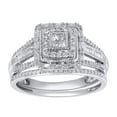 thumbnail image 1 of Brilliance Fine Jewelry 10k White Gold 1/2 Carat Total Weight Cushion Bridal Set, 1 of 1