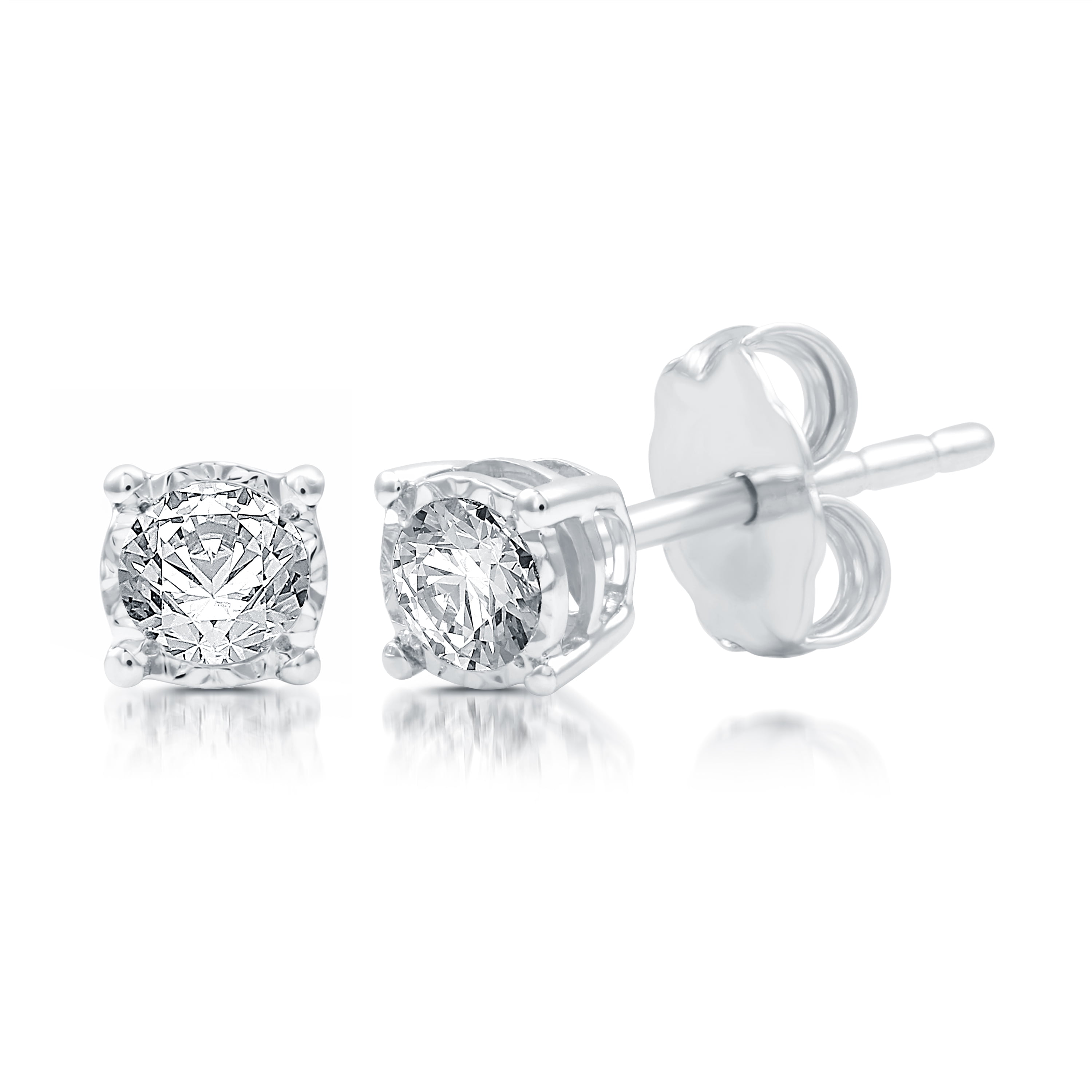 LADIES STUD EARRINGS 0.33CT ROUND DIAMOND 10K WHITE GOLD LADIES STUD EARRINGS 0.33CT ROUND DIAMOND 10K WHITE GOLD
