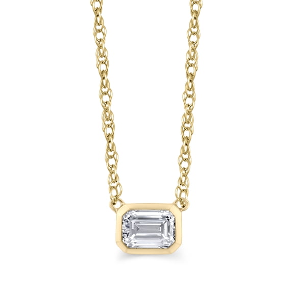 Brilliance Fine Jewelry 1/2 Carat Lab Grown Diamond Women Solitaire Pendant 14KT Gold Plated Silver