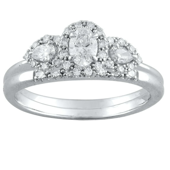 Brilliance Fine Jewelry 1/2 Carat T.W. Lab Grown Diamond Women Bridal Set Ring in 925 Sterling Silver