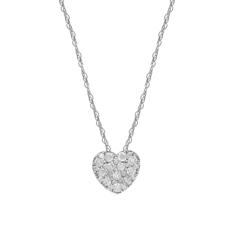 LADIES PENDANT WITH CHAIN 0.33CT ROUND DIAMOND 10K WHITE GOLD LADIES PENDANT WITH CHAIN 0.33CT ROUND DIAMOND 10K WHITE GOLD