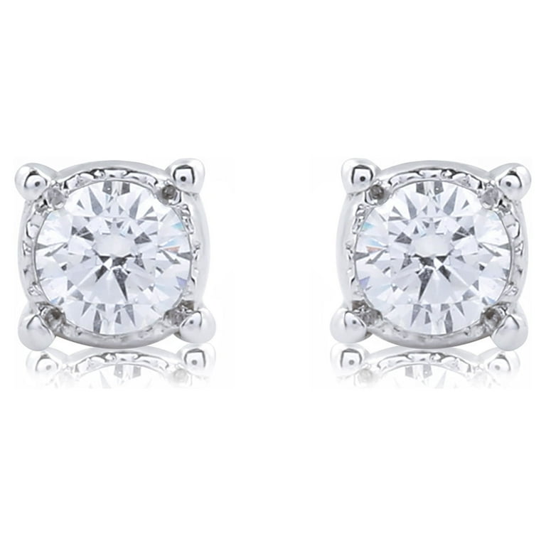 LADIES STUD EARRINGS 0.33CT ROUND DIAMOND 10K WHITE GOLD LADIES STUD EARRINGS 0.33CT ROUND DIAMOND 10K WHITE GOLD