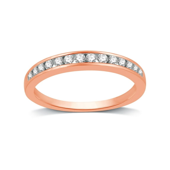 Brilliance Fine Jewelry Women's 10K Rose Gold Stackable Wedding Band, 1/4 CTW Lab Grown Diamond