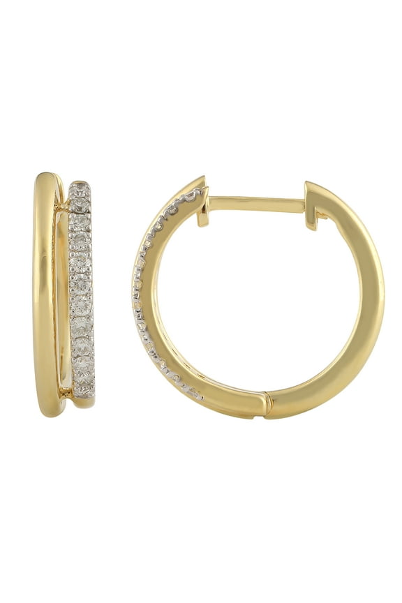 1/4 Carat Lab Grown Diamond Women Hoop Earring in 14K Gold Plated Silver