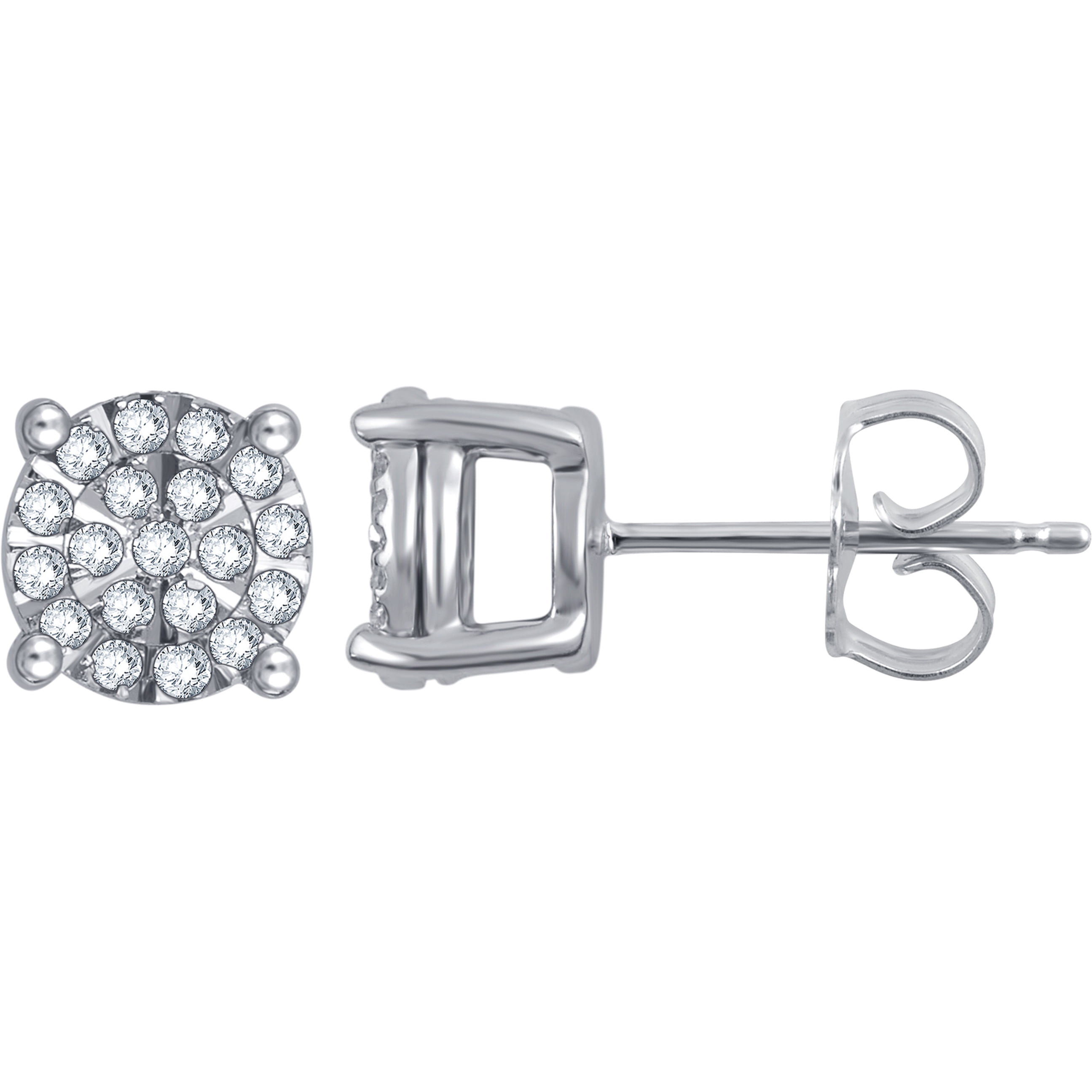 Brilliance Fine Jewelry 1/4 Carat T.W Diamond Cluster Stud Women's