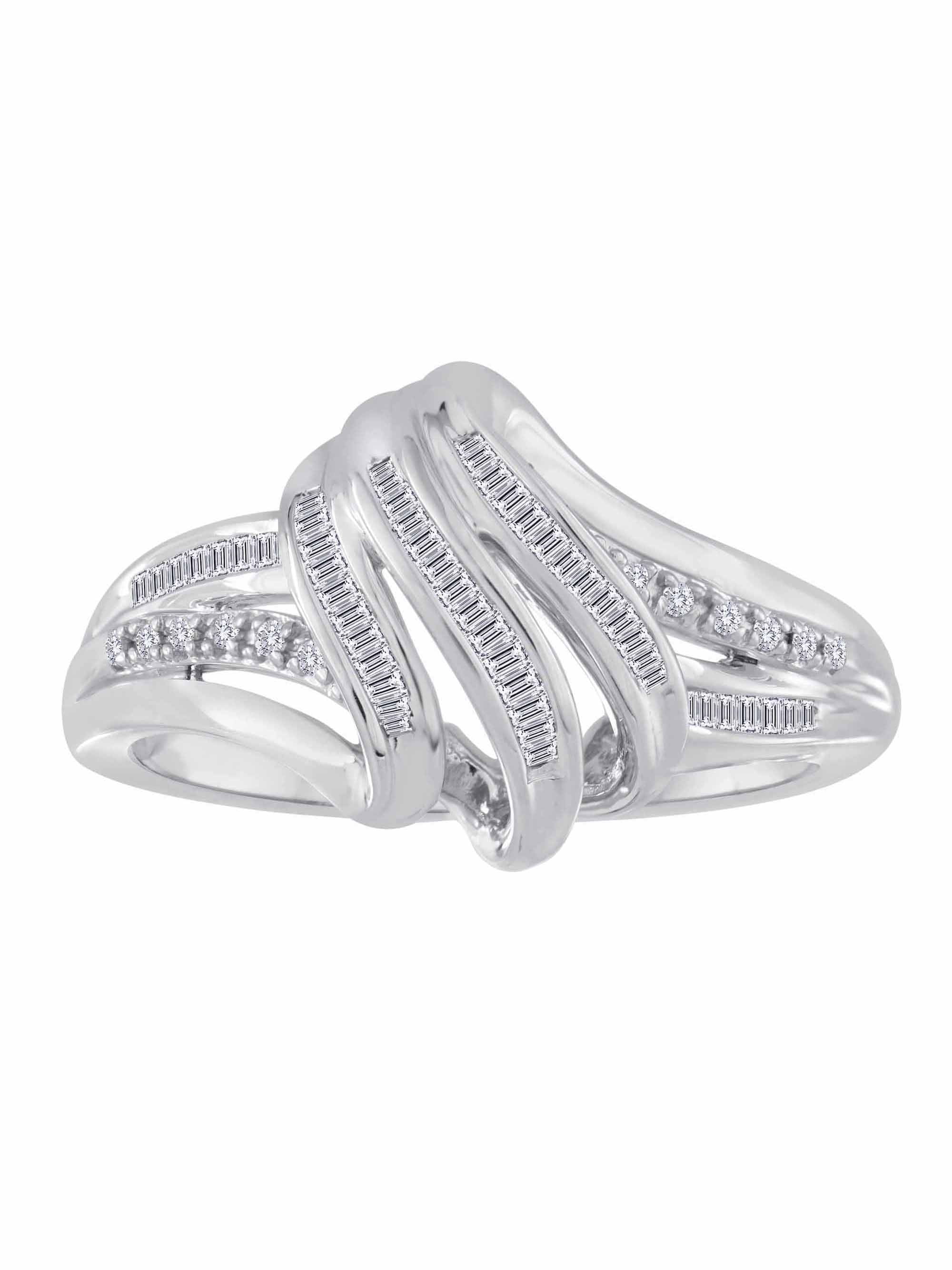 Brilliance Fine Jewelry 1/4 Carat T.W. Genuine Diamond Sterling Silver