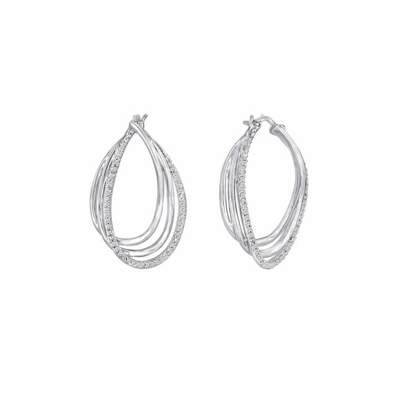 Brilliance Fine Jewelry 1/5 Carat T.W. Genuine Diamond Sterling Silver Fashion Earrings