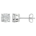 thumbnail image 1 of Brilliance Fine Jewelry 1/6 Ct Diamond Sterling Silver Cluster Stud Earrings for Women, 1 of 2