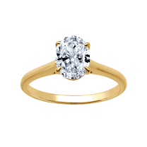 Brilliance Fine Jewelry 1 CT Lab Grown Diamond Women's Oval Solitaire Engagement Ring 10k Yellow Gold