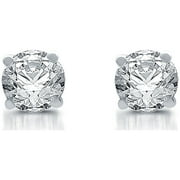 BRILLIANCE FINE JEWELRY 1 CTTW Diamond 10k White Gold Solitaire Studs (H-I, I2) IGI Certified