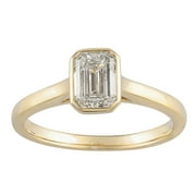 BRILLIANCE FINE JEWELRY 1 CTTW Lab Grown Diamond 14K Gold Plated Women Solitaire Ring