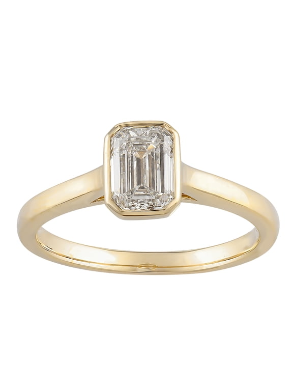 1 CTTW Lab Grown Diamond 14K Gold Plated Women Solitaire Ring