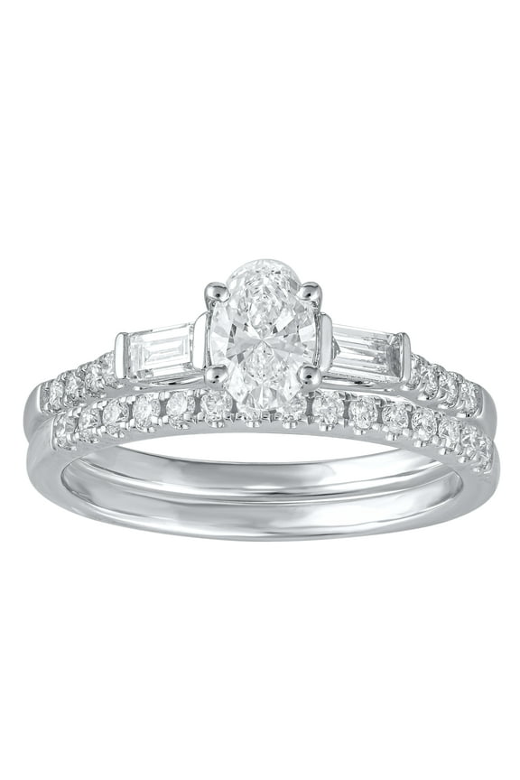 1 Carat T.W. Lab Grown Diamond Women Bridal Set Ring in 925 Sterling Silver