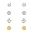 thumbnail image 1 of Brilliance Fine Jewelry 10K Gold Filled Crystal & 2Tone Ball Studs Children’s Earrings Set, 4 Pairs, 1 of 4