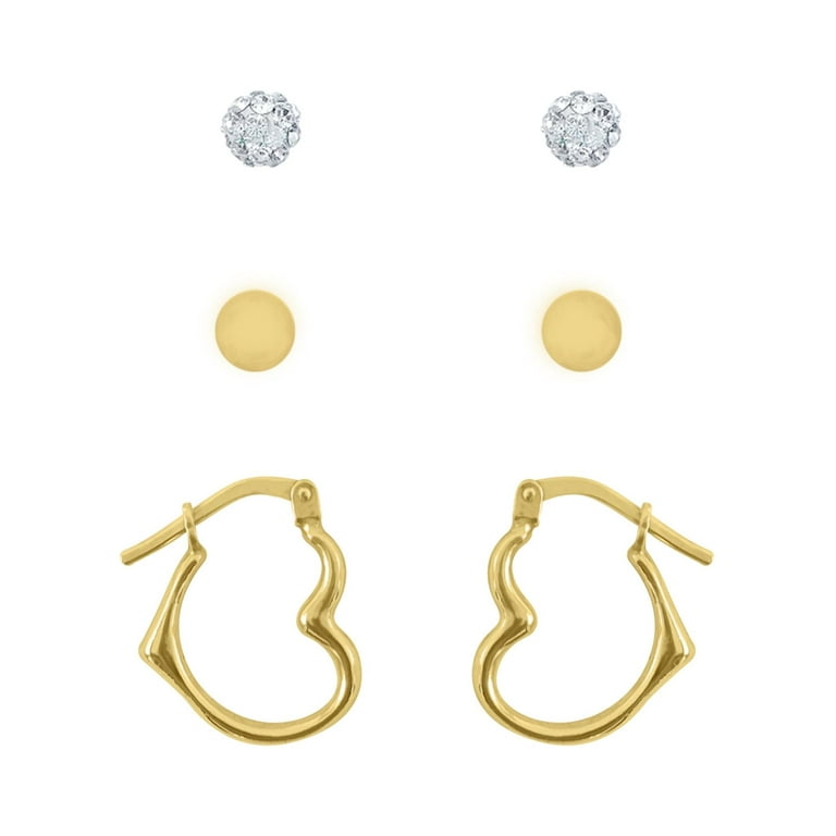 Brilliance Fine Jewelry 10K Gold Filled Crystal Ball Studs and