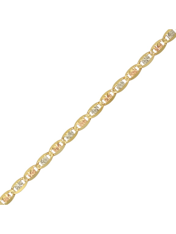 10K Tri-Tone YWR Gold Valentino Star Chain Necklace, 20"